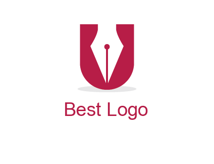 letter U incorporated with pen logo