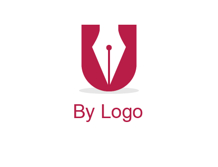 letter U incorporated with pen logo