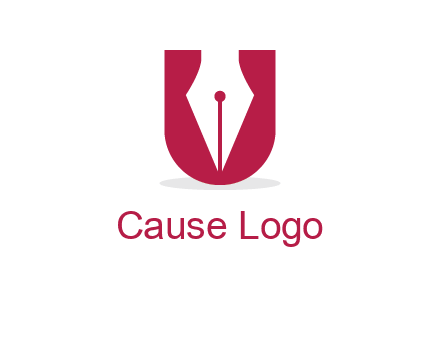 letter U incorporated with pen logo