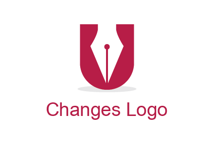 letter U incorporated with pen logo