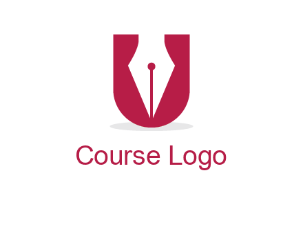 letter U incorporated with pen logo