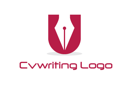 letter U incorporated with pen logo