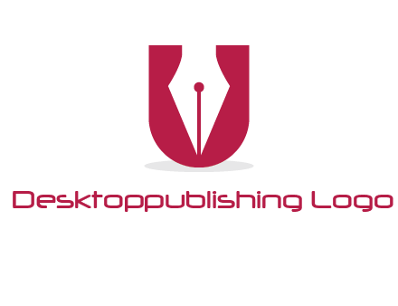 letter U incorporated with pen logo