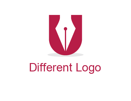 letter U incorporated with pen logo