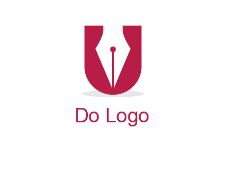 letter U incorporated with pen logo