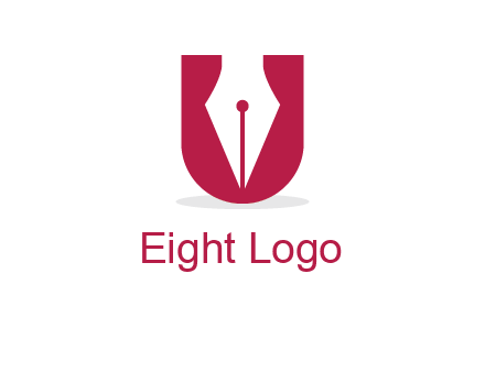 letter U incorporated with pen logo
