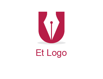 letter U incorporated with pen logo