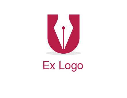 letter U incorporated with pen logo