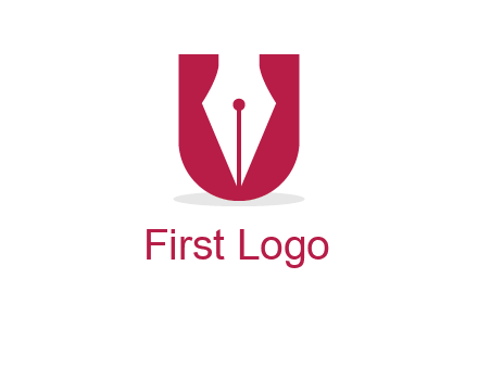 letter U incorporated with pen logo