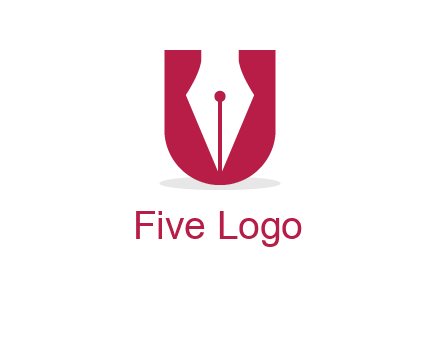 letter U incorporated with pen logo