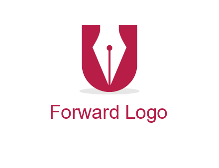 letter U incorporated with pen logo