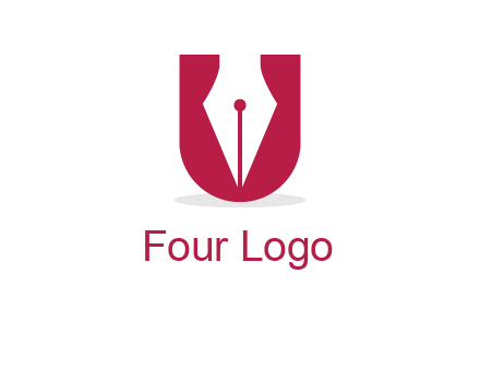letter U incorporated with pen logo