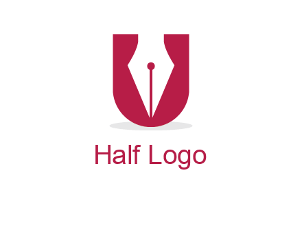 letter U incorporated with pen logo