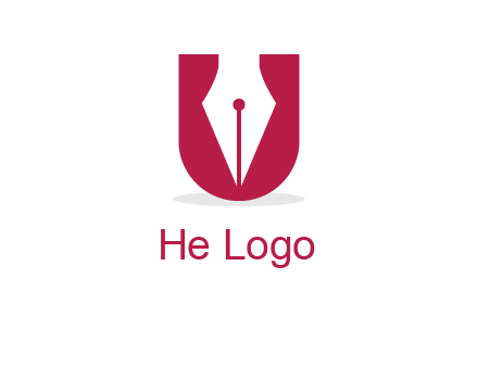 letter U incorporated with pen logo