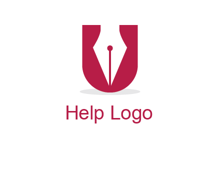 letter U incorporated with pen logo