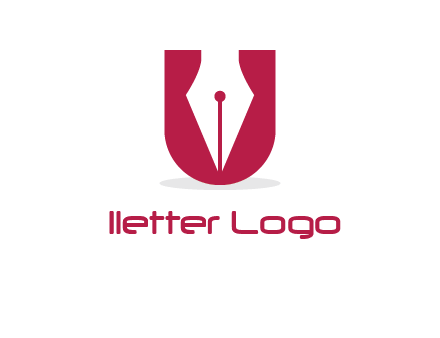 letter U incorporated with pen logo