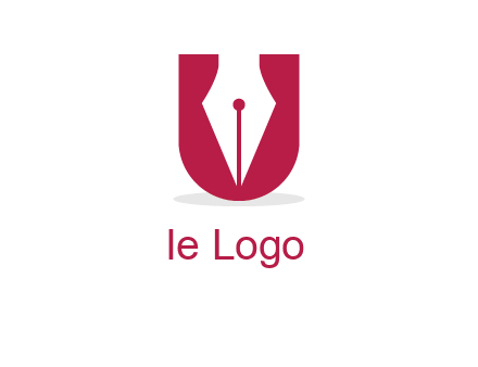 letter U incorporated with pen logo