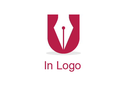letter U incorporated with pen logo