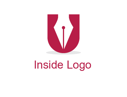 letter U incorporated with pen logo