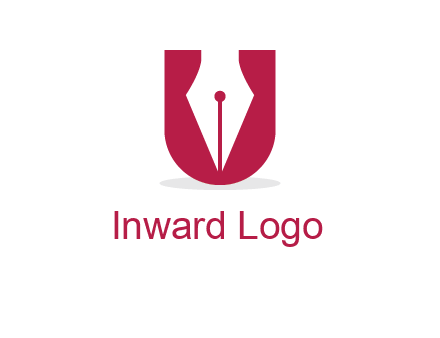 letter U incorporated with pen logo