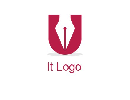 letter U incorporated with pen logo