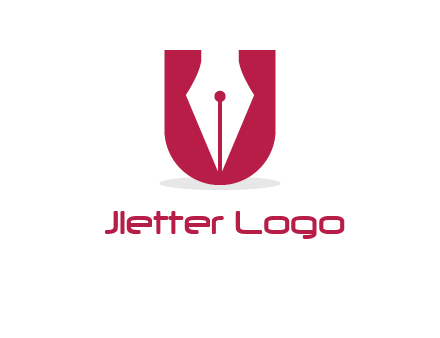 letter U incorporated with pen logo