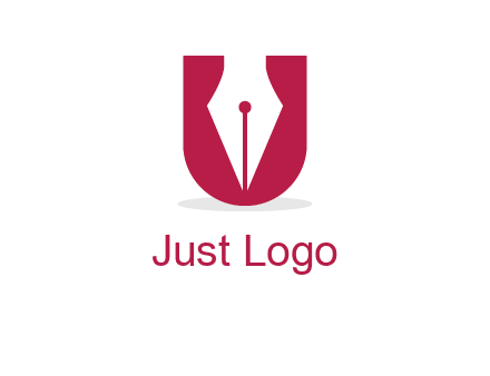 letter U incorporated with pen logo