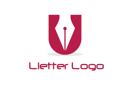 letter U incorporated with pen logo