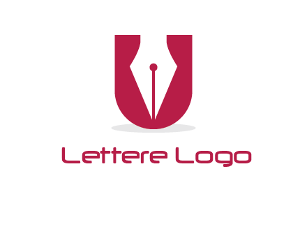 letter U incorporated with pen logo