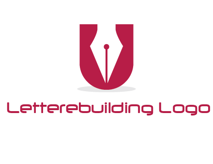 letter U incorporated with pen logo