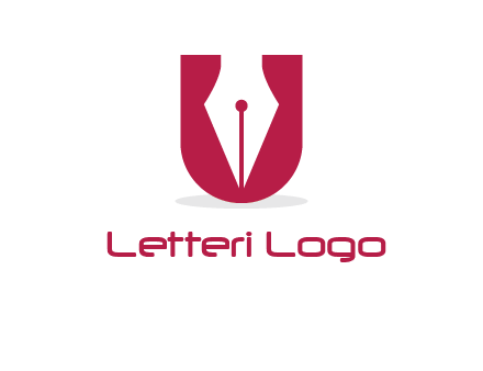 letter U incorporated with pen logo