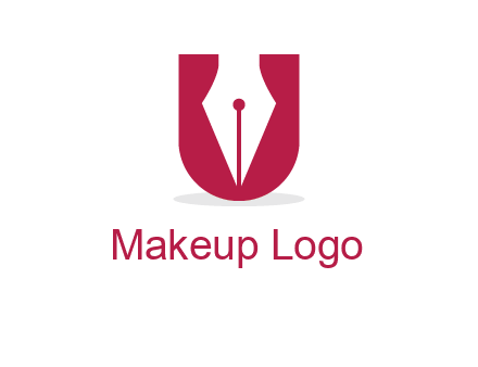 letter U incorporated with pen logo