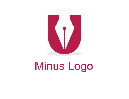 letter U incorporated with pen logo