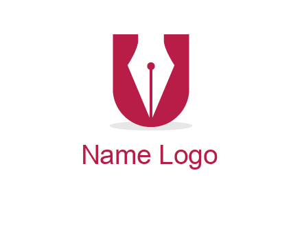 letter U incorporated with pen logo