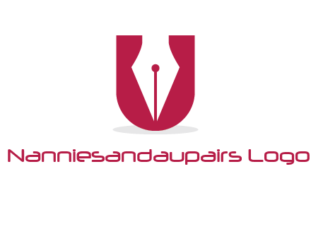 letter U incorporated with pen logo
