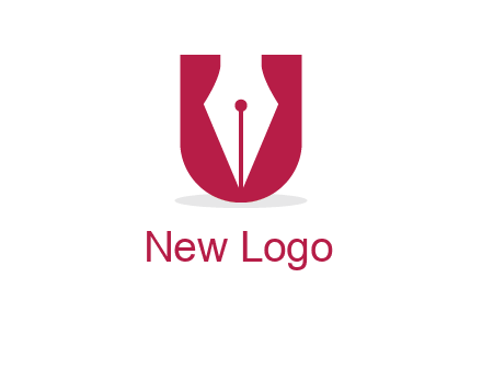 letter U incorporated with pen logo