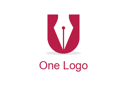 letter U incorporated with pen logo