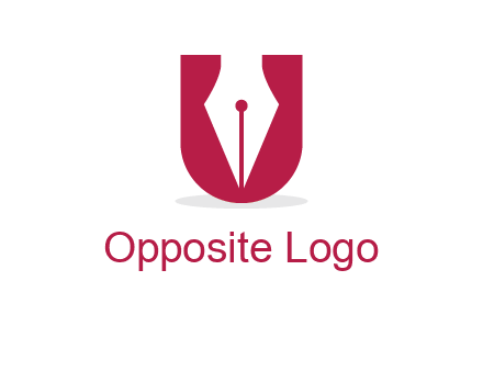letter U incorporated with pen logo