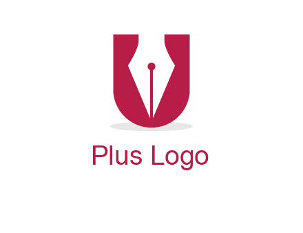 letter U incorporated with pen logo