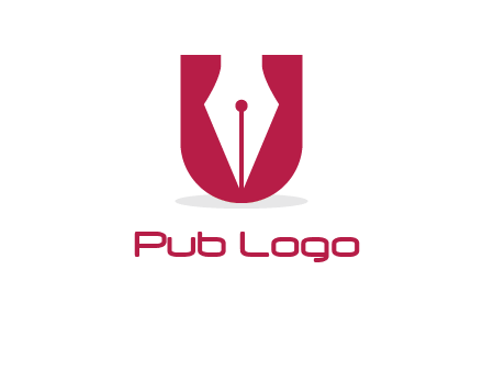 letter U incorporated with pen logo