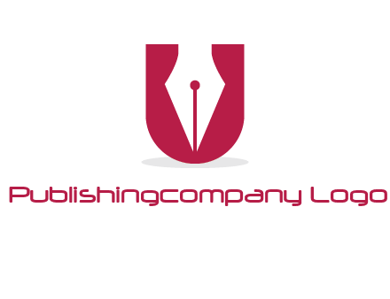 letter U incorporated with pen logo