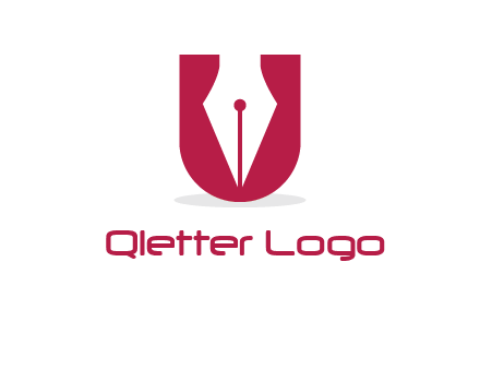 letter U incorporated with pen logo