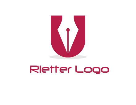 letter U incorporated with pen logo