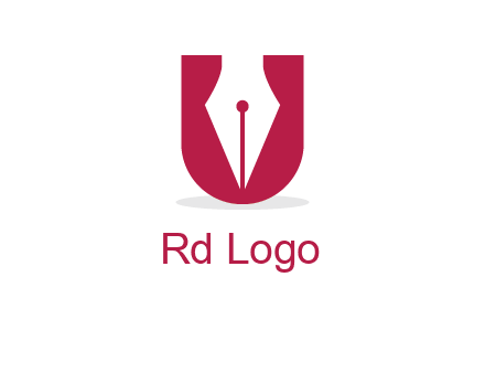 letter U incorporated with pen logo