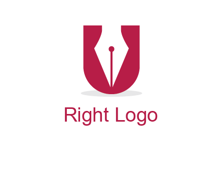 letter U incorporated with pen logo