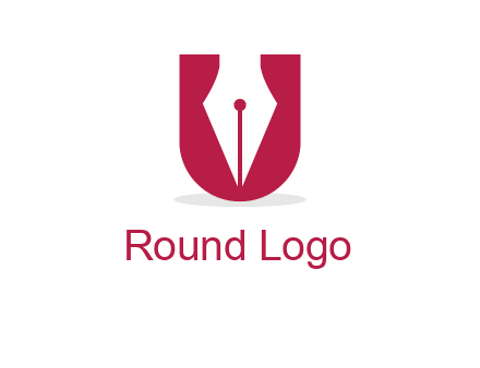 letter U incorporated with pen logo