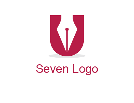 letter U incorporated with pen logo