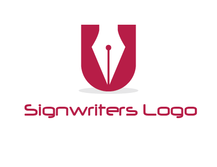 letter U incorporated with pen logo