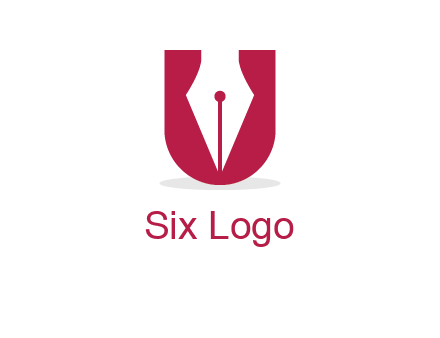 letter U incorporated with pen logo