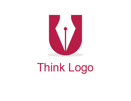 letter U incorporated with pen logo